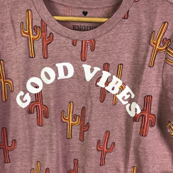 NWT Good Vibes Cropped Cactus Tee, Festival - Picture 2 of 8